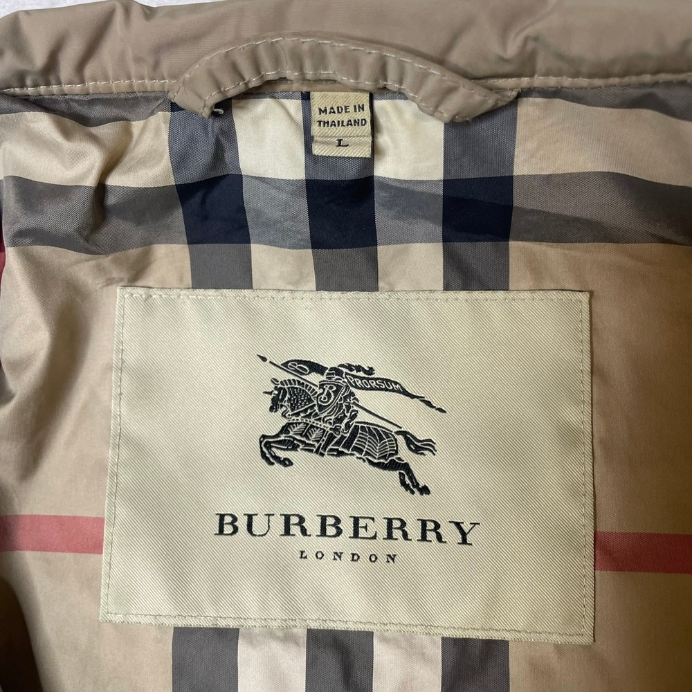 Burberry Harrington Jacket Mens Large Tan Nova Check Lining Lightweight Full Zip - Picture 2 of 15